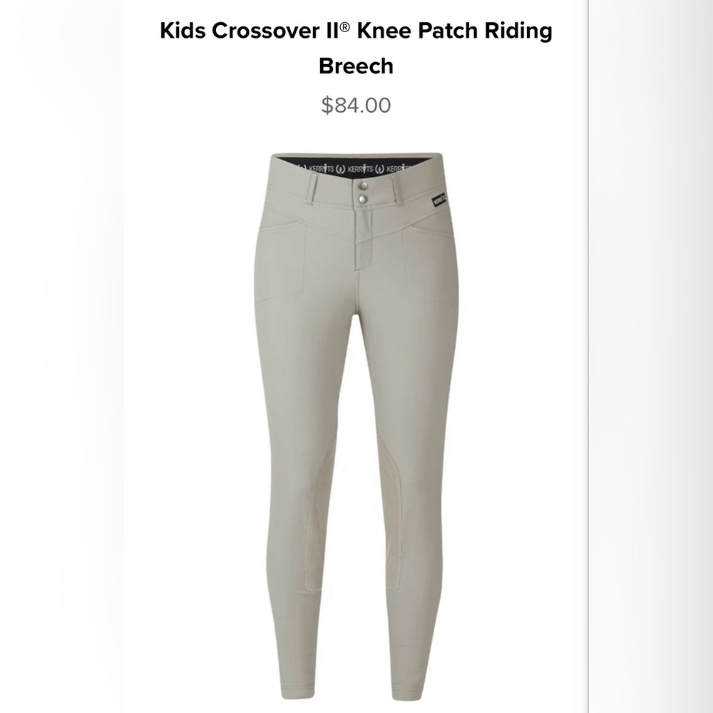 Kerrits Girls Riding Pants Large Crossover II Breeches